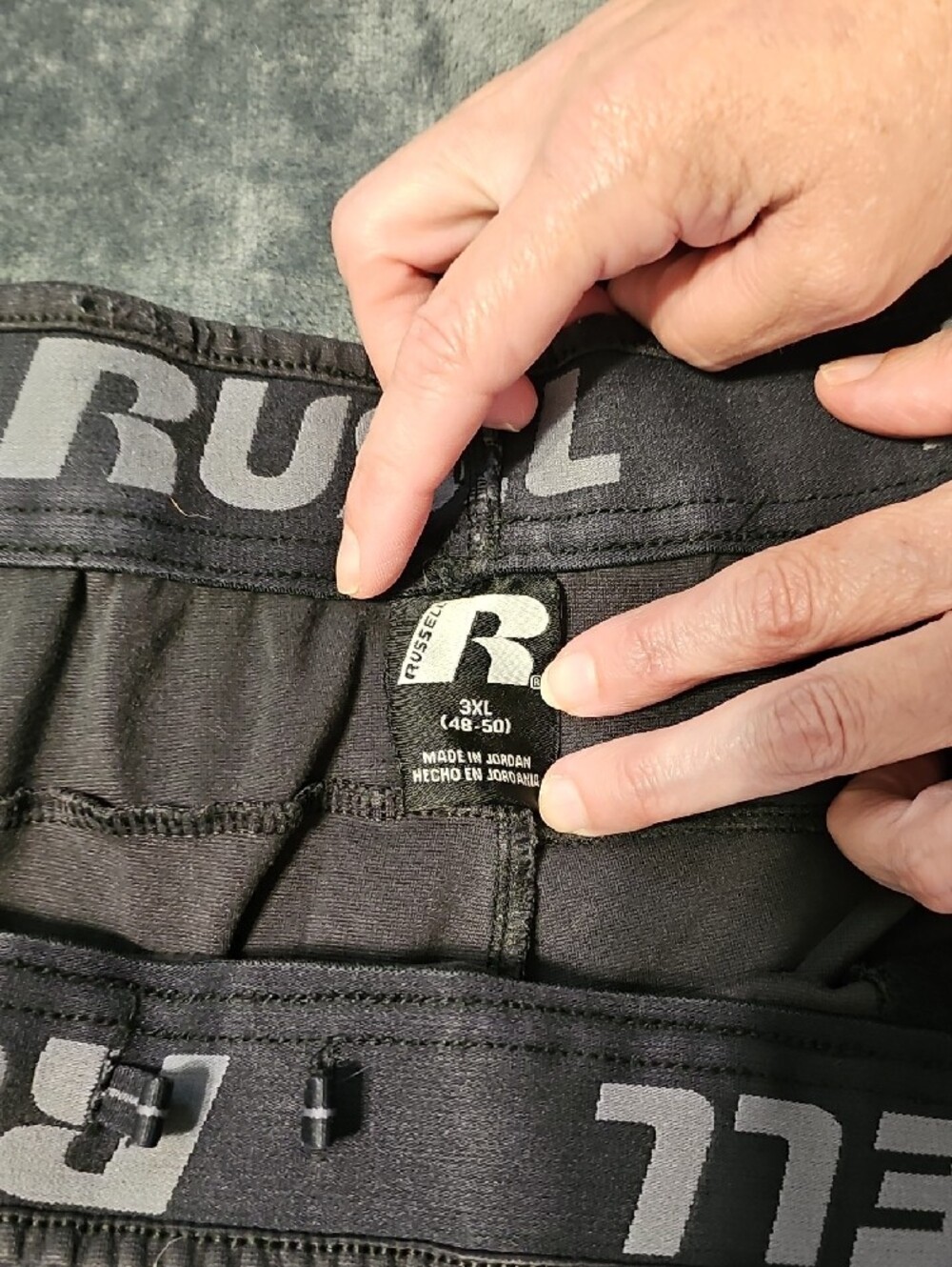 Russell Athletic Black Men's Jogger Pants with Branded Waistband - Picture 2 of 8